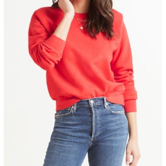 Sundry Red Crewneck Sweater with Shoulder Pads, size 0 - Picture 5 of 5